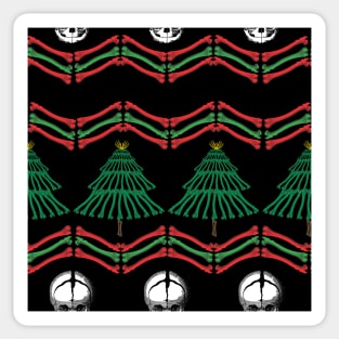 skeletal ugly christmas sweater Sticker